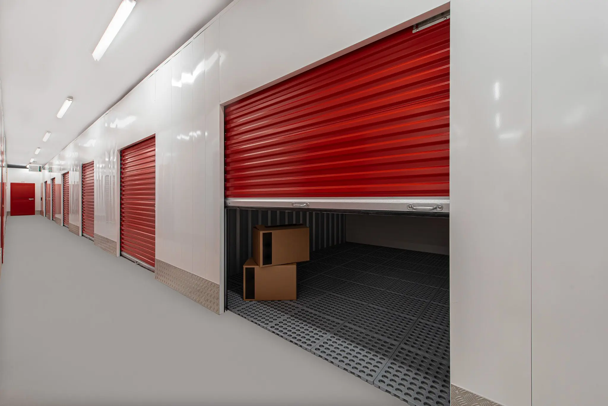 Self-storage with private storage units.